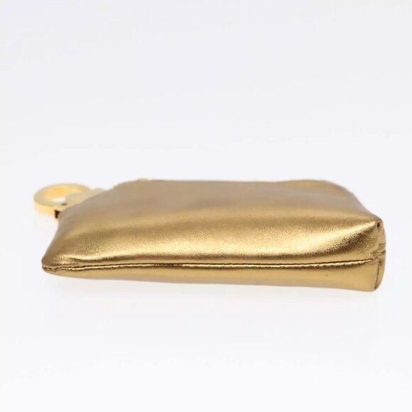 Salvatore Ferragamo Gancini Coin Purse Leather Gold Auth - Picture 12 of 16